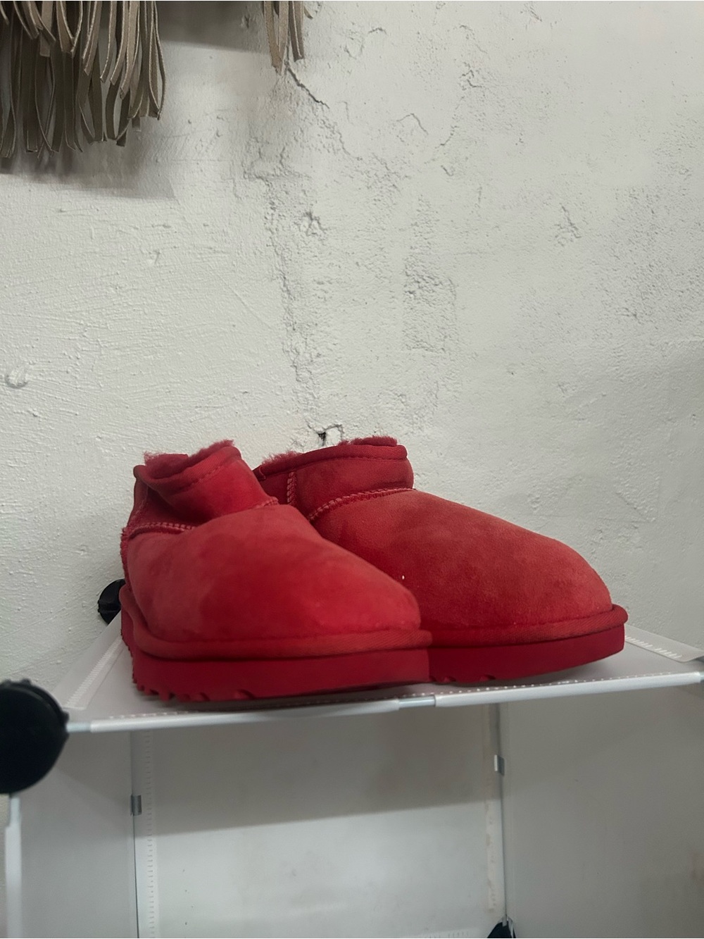 UGG Red Suede Cozy Ankle Booties